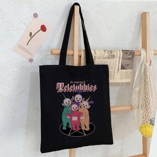 Women Cartoon Punk Canvas Bag Harajuku Shopper Large Capacity Womens Bag Vintage Classic Shoulder Bag Handbag Gift Bag