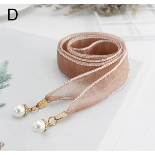 Women Lace Hollow Girdle Female Thin Pearl Belt Rope For Dresses Tassel Waistband Belt Knot Decorated Narrow Ribbon for Girls