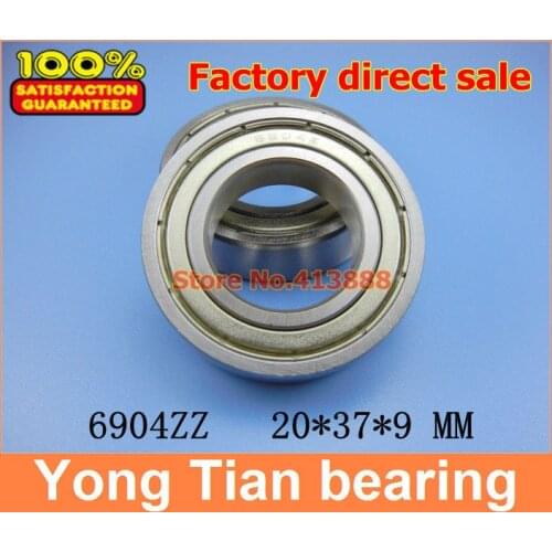100pcs free shipping thin wall deep groove ball bearing 6904ZZ 20*37*9 mm
