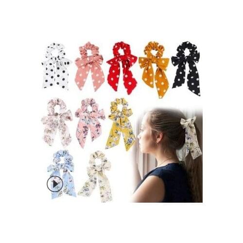 100pcs/lot DIY Simple Multi Ribbon Headbands Big Bowknot Dots Large Intestine Style Hair Band Styling Tools Accessories HA631
