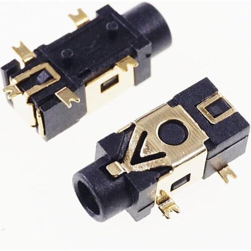 1000pcs stereo jack 2.5mm 4 pin for 3 poles stereo headphone plug SMD type reflow solderable with locators DC30V 0.5A Rohs New