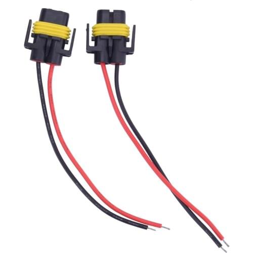 2Pcs H8 H11 Wiring Harness Socket Female Adapter Car Auto Wire Connector Cable Plug for HID Headlight Fog Lights Lamp Bulb