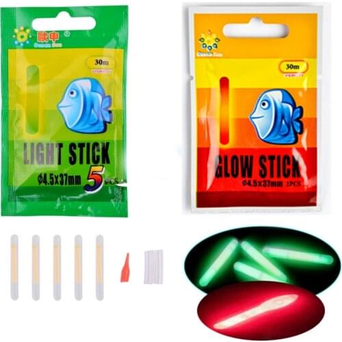 5/10 Pack 4.5*37mm Fishing Buoy Fluorescent Light Stick Light Night Buoy Pole Light Dark Fluorescent Stick Fishing/party