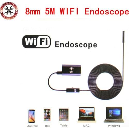 5M Wireless Wifi Endoscope 8mm Android Camera Borescope HD 720P Waterproof Inspection IOS Iphone Endoscope Camera WIFI