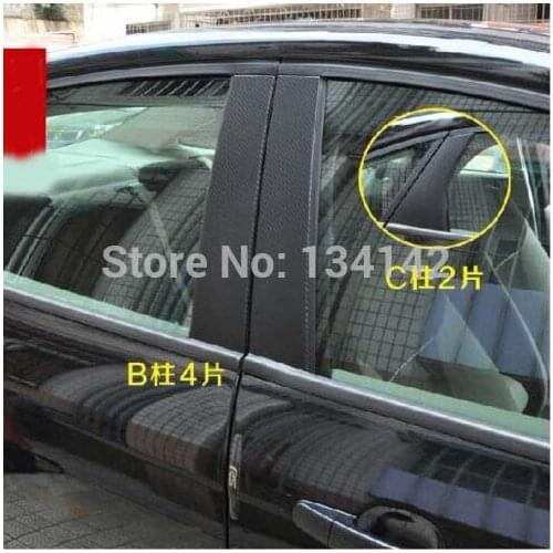 6 Pcs Carbon Fiber Pillar Pillars Decal Stickers Cover Trim For Ford Focus 2012