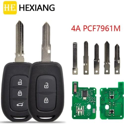 HE Xiang Car Remote Key For Renault Duster Trafic Clio4 Master Sandero Dacia LoganLodgy Dokker 4A PCF7961M 433FSK Smart Control