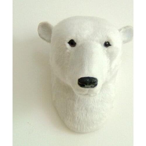 Free shipping artificial polar bear head gift polar bear head wall decoration polar bear headmini polar bear head craft