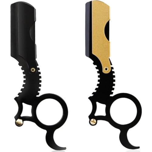 Straight Edge Barber Razor Haircut Beard Eyebrow Shaving Tool Manual Depilation Razors Hairdresser Trimming Blades Replaceable