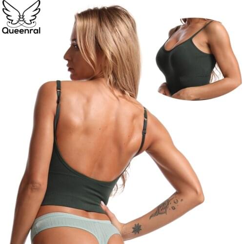 Sexy Women Bra Push Up Seamless Bras For Women Tank Crop Top With Removable Padded Wirefree Underwear Bralette Backless Bra