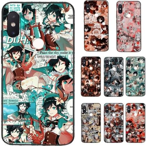 Genshin Impact Art aesthetics Anime Phone Cases for Xiaomi Mi 5 6 8 9 10 8se 8Lite 9se 10se 10Lite A1 A2 Mix2 2S Max 2 3 F1