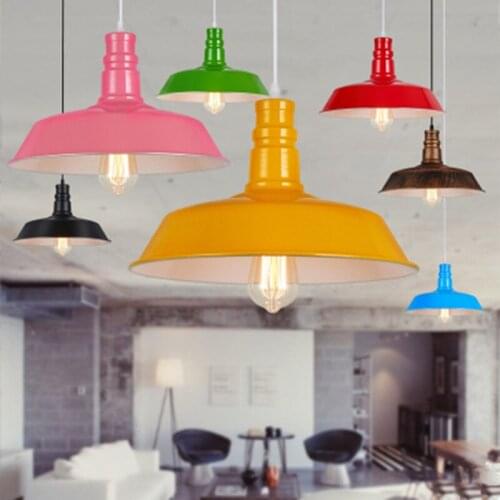 American Style Retro Iron Lampshade Pendant Lights for Coffee Restaurant Industrial Shop Bar Hanging Lamp Loft Lighting Fixture