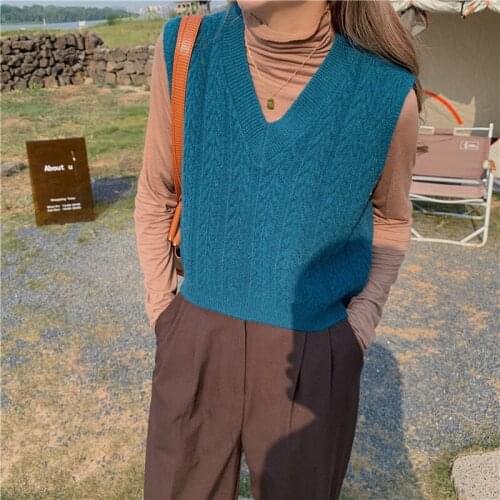 Cheap wholesale 2021 spring autumn winter new fashion casual warm nice sweater vest women woman female OL knit vest BAy727