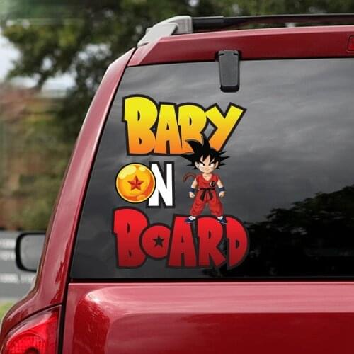 Baby Goku on Board Sticker Decal Vinyl Sign for Car Truck SUV Baby Decal Decor Motorcycle Off-road Laptop Trunk Guitar PVC Vinyl
