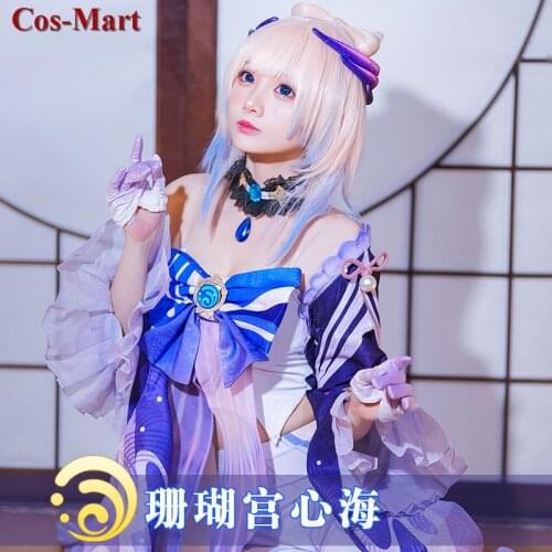 Game Genshin Impact Sangonomiya Kokomi Cosplay Costume Gorgeous Formal Dress Female Activity Party Role Play Clothing XS-2XL