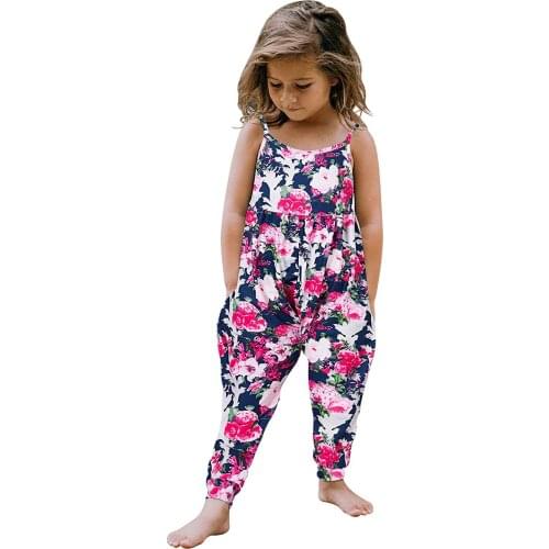 TELOTUNY baby clothes Toddler Girls Baby Kids Jumpsuit One Piece Floral Print backless Strap Romper Summer Outfits Drop Ship