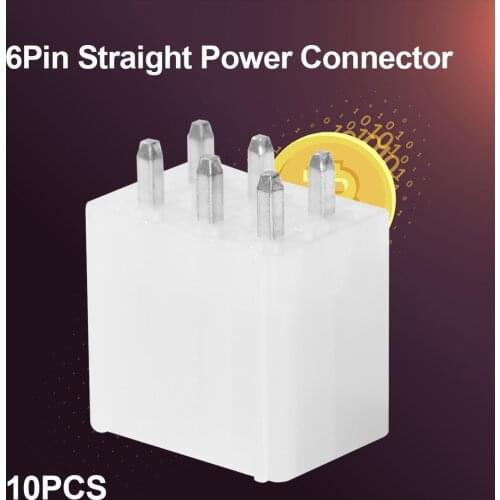10pcs 6 Pin Power Connector Looper Replacement Power Supply for BTC Miner Mining Male Header Accessories