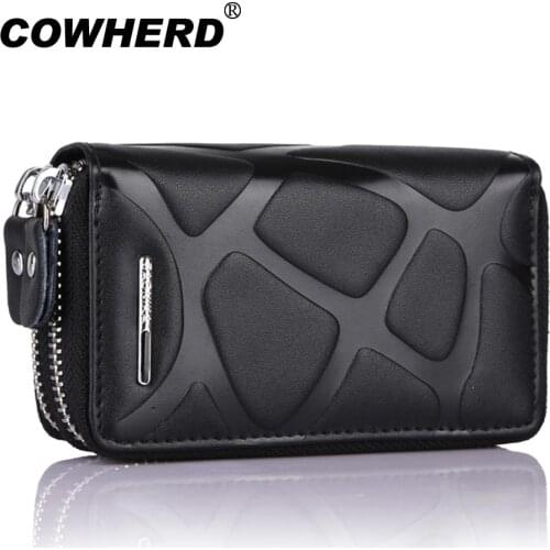 4 Colors Brand Multifunction Bag Women & Men Genuine Cow Leather Key Holder Double Zipper Key Card Wallet Car Key Case,YK946