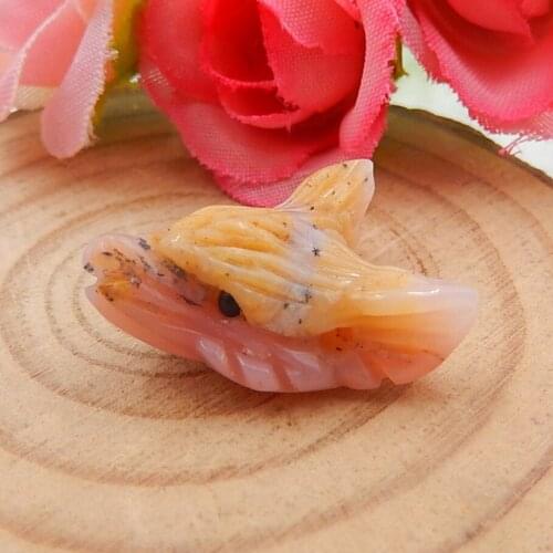Wholesale,Carved Pink Opal Wolf Head fashion Pendant 22x18x10mm,2.8g