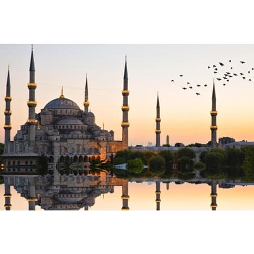 Full Square Round 5D Diy Diamond Painting Mosque Diamond Embroidery Religion Mosaic Set Picture Of Rhinestones HandmadeZP-4467