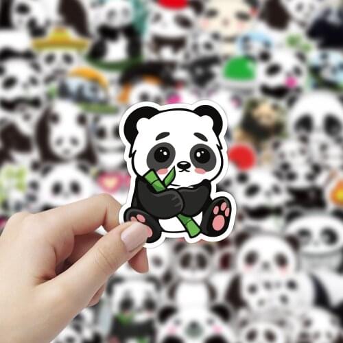 10/50pcs Small Panda Stickers Classic Graffiti For Suitcase Cool Laptop Skateboard Cartoon Toy Luggage Cute Animal Panda Decals