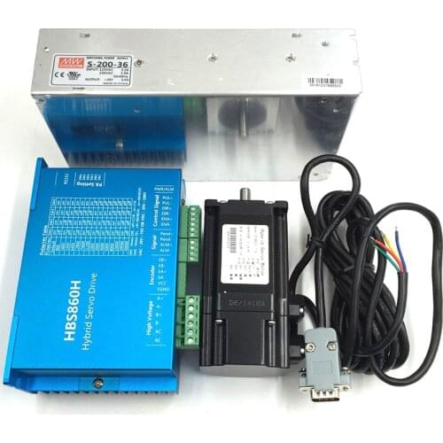 NEMA23 3Nm Closed Loop Stepper Drive+Motor kits for CNC Routers Engraving machine DC36V HBS860H+57HBS30 with Power Supply