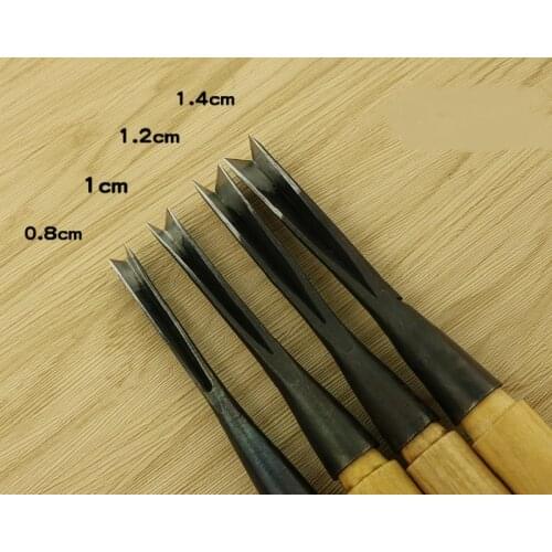 NEW 4pcs/set 0.8-1.3cm V Type Tap Exposedness Triangle Chisel Woodworking Chisels Woodcut Knife FOR Carving Blank Tools
