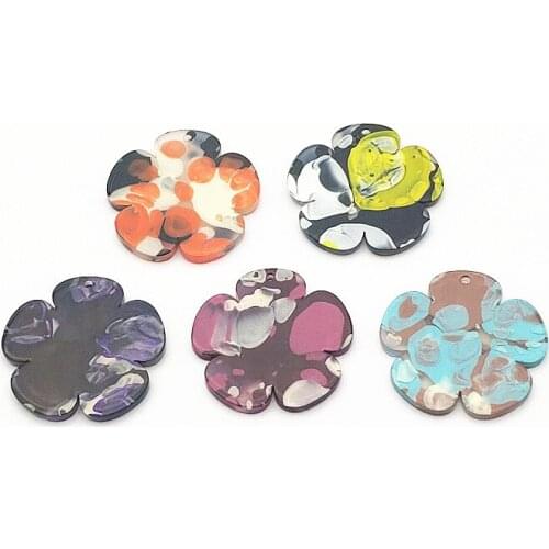 New arrival! 29x30mm 100pcs Acrylic Flower Charm for Hand Made Earrings DIY parts,Jewelry Accessories Findings & Components
