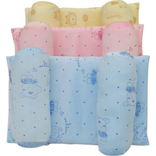 New Arrival Soft Sleeping Pillow 3 Choices Cute Head Support Cushion for Newborn Baby 100% Cotton Protective Shaping Pillow