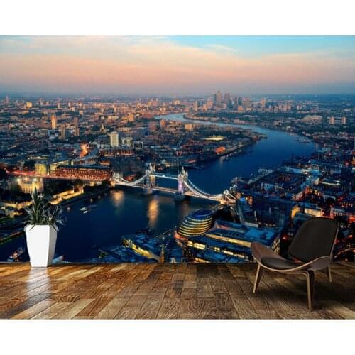 Papel de parede London buildings in the evening sunset 3d wallpaper,living room tv wall bedroom wall papers home decor mural