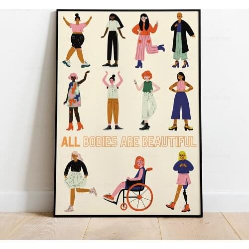 Feminist Poster Girl Power Art Prints Girls Gift Empowered Women Modern Wall Body Canvas Painting Picture Woman Room Home Decor