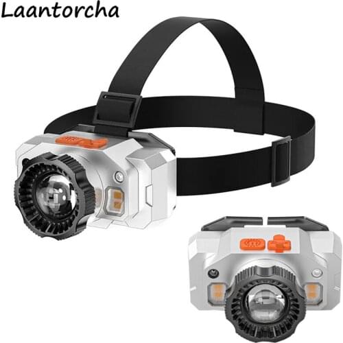 Portable Headlamps Ultra Bright Rotate Zoom Head lamp USB Rechargeable Powerful Headlamp Camping Headlight Night Finshing torch