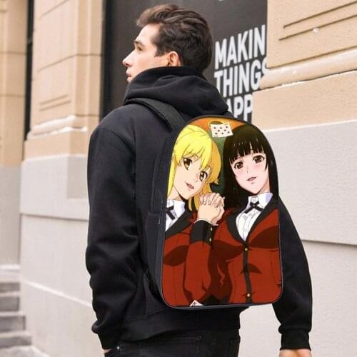 Kakegurui Backpack Anime Cosplay Jabami Yumeko Meari Saotome 3D Print Beautiful Shoulder Unisex Travel School Bags For Teenage