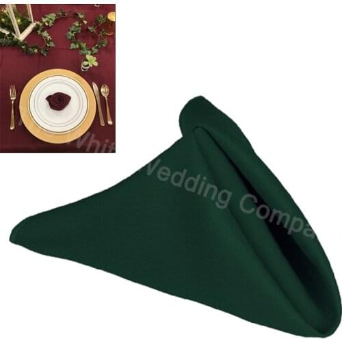 Hot Sale 20inch Hunter Green Home Decoration Accessories Napkin Polyester Table Decoration for Wedding Banquet Party Event 100pc