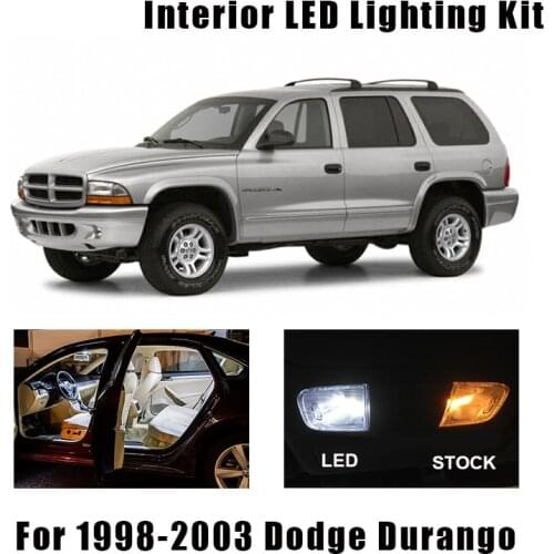 9 Bulbs White Canbus Interior LED Car Light Kit Fit For 1998-2000 2001 2002 2003 Dodge Durango Map Trunk Ceiling License Lamp