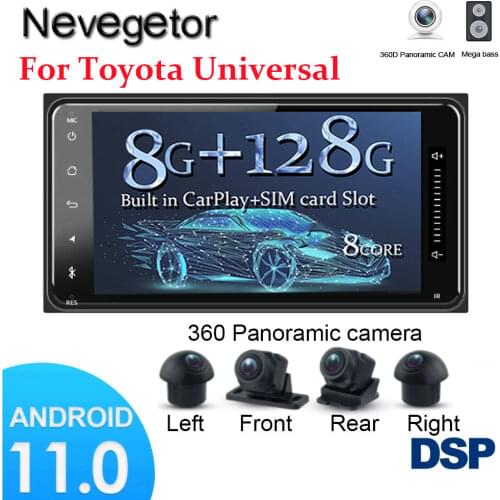 2 din android 10 Universal Car Multimedia Player Stereo for Toyota VIOS CROWN CAMRY HIACE PREVIA COROLLA RAV4 wifi 4G OBD2