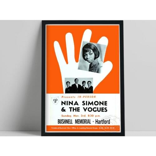 Vintage Music Venue Print Poster, American Singer Nina Simone Abstract Canvas Painting, Geometry Girl Wall Stickers Home Decor