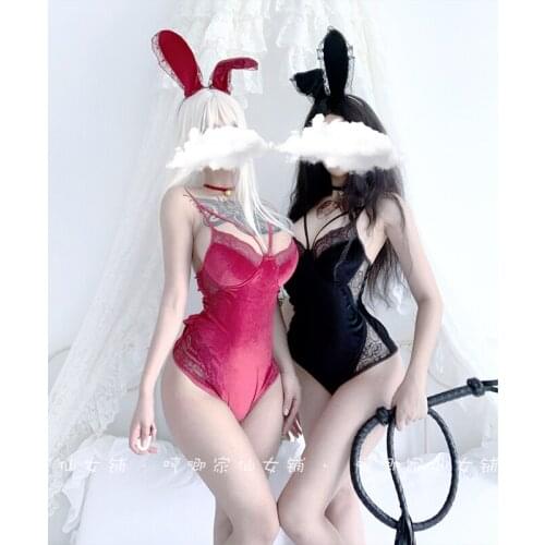 Japanese Uniform Women Sweet Rabbit Bodysuit Rabbit Ears Roleplay Party Club Wear Sm Erotic Set Sexy Bunny Girl Cosplay Costumes