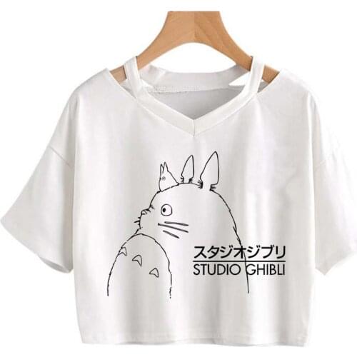 Kawaii Totoro Harajuku Funny Cartoon T Shirt Women Cute Anime Graphic Vintage T-shirt 90s Ullzang Tshirt Fashion Top Tees Female