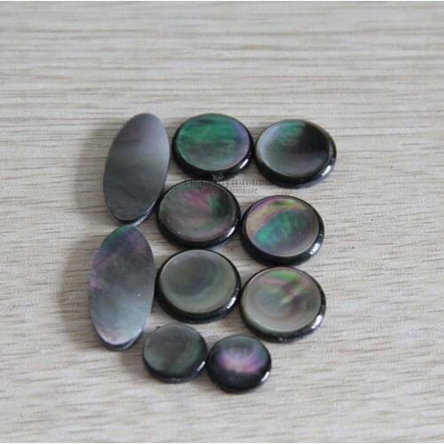 1set=9pcsSaxophone real mother of pearl key buttons inlays sax part Black shell