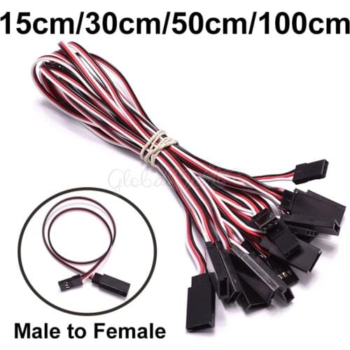 10Pcs 150mm 300mm 500mm 1000mm 100cm Male to Female Servo Extension cable Lead Wire Cable Connection For JR Flat Cable RC Parts