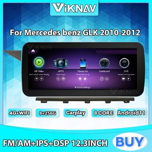 12.3 inch android 11 Car with screen For Mercedes benz GLK 2010-2012 GPS Navigation DVD multimedia Player 2din