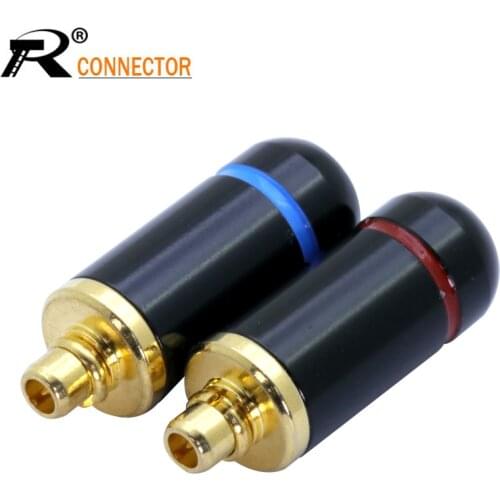 2Pcs/1Pair Enthusiasts Jack MMCX Black/Silver Earphone Pin Plug For Shure ED5 SE535 Gold Plated Connector