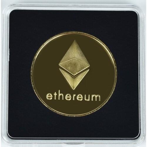 40mm Gold Silver Plated Ethererum Coin ETH Metal coins Cryptocurrency Collection badge