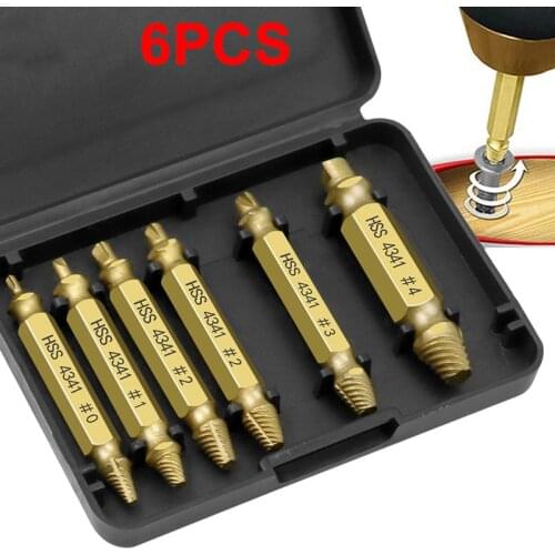 4341 Titanium plating Double Side Drill Out Damaged Screw Extractor Out Remover Handymen Broken Bolt Stud Removal Tool