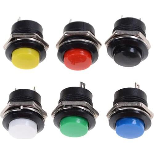 5Pcs R13-507 Momentary Button Switch Installing Hole 16mm 3A
