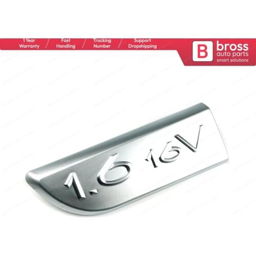 BSP563-1 Chrome 1.6 16V Badge Monogram Emblem 8200209130 Left Door Moulding Badge For Megane MK2 2002-2008, Scenic MK2 2003-2009