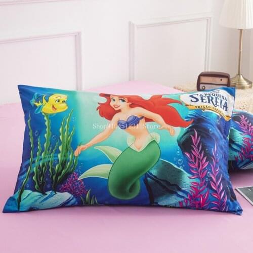 Disney Mermaid Ariel Mickey Minnie Mouse Pillowcases Cartoon Frozen Princess Couple Kids Boys Girls Pillow Cover Case Decor
