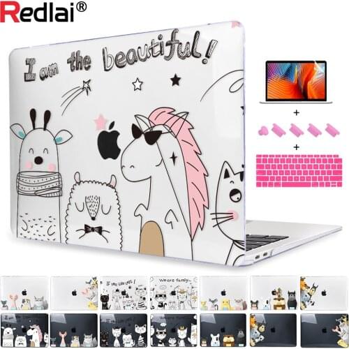 Redlai Case For MacBook Air 13 A2179 A1466 A1932 Pro 13 Touch bar A2289 A2338 16 inch A2141 Laptop Cover Cute Animal Hard Shell