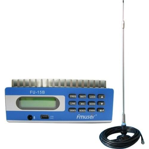 FU-15B FM Transmitter radio broadcast and car sucker FM antenna with power adapter A KIT