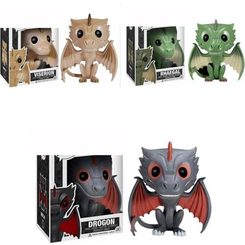 A Song Of Ice And Game Fire Of Thrones Drogon Rhaegal Viserion Vinyl Action Figures Model Toys Collection for Gifts